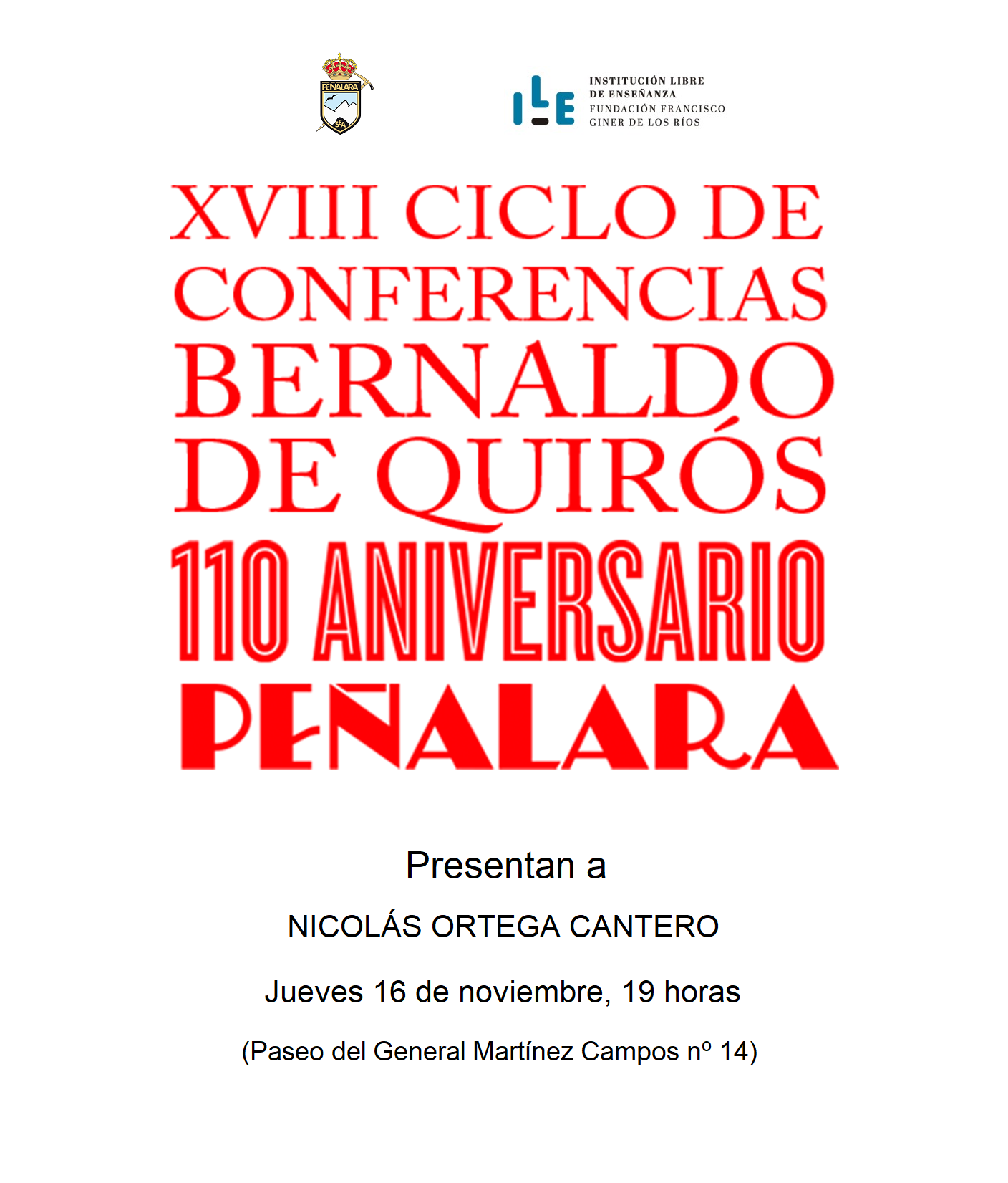 XVIII Ciclo de conferencias Bernaldo de Quirós